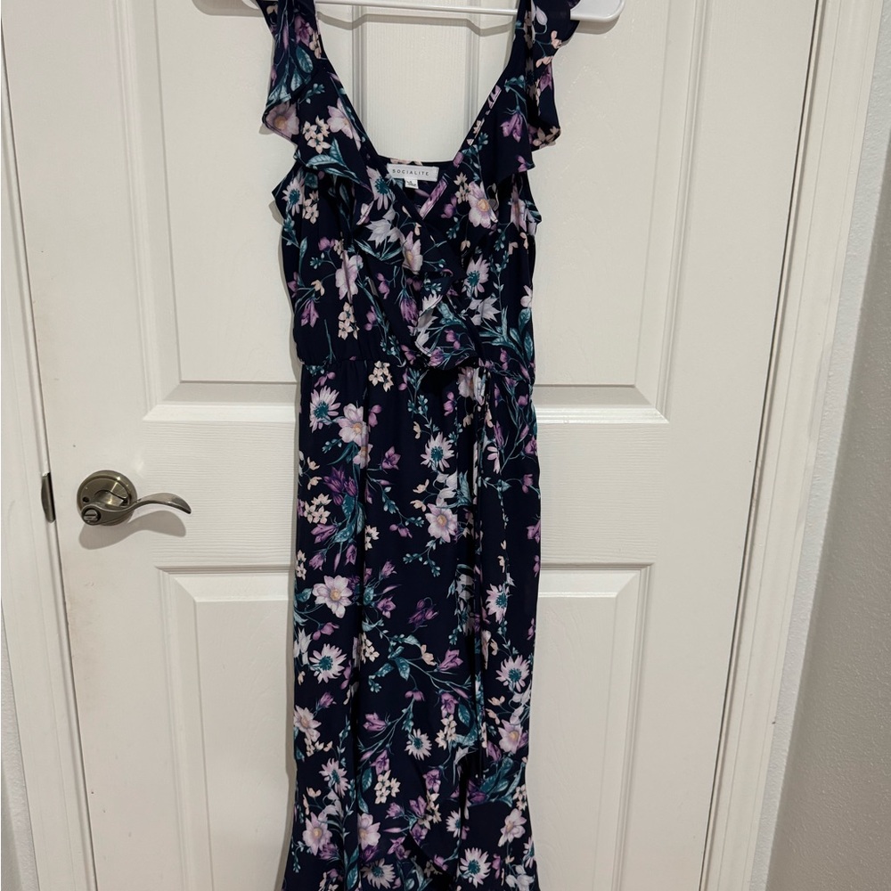 Socialite Floral Maxi Dress - Navy and Lavender